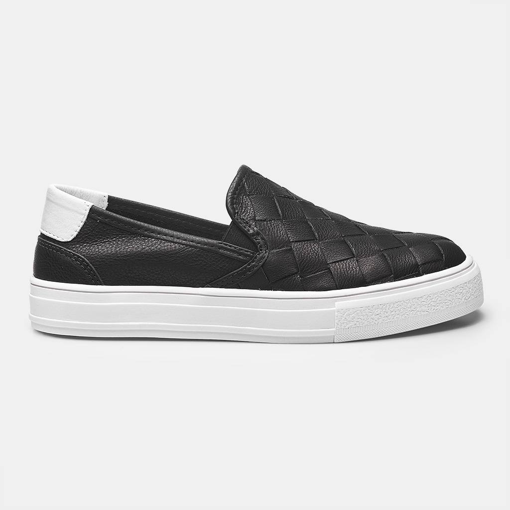 SLIPE ON TRICE - PRETO & BRANCO